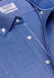 Vincenzo Boretti Businesshemd tailliert bgelfrei Oxford Dunkelblau/Hellblau/Blau