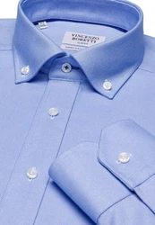 Vincenzo Boretti Businesshemd tailliert bgelfrei Oxford Hellblau/Blau/Dunkelblau