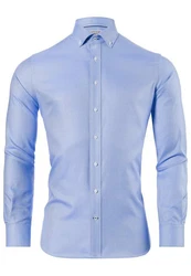 Vincenzo Boretti Businesshemd tailliert bgelfrei Oxford Hellblau/Blau/Dunkelblau