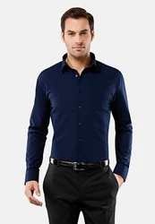Vincenzo Boretti Businesshemd Dunkelblau/Blau