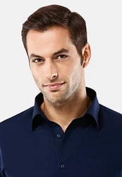 Vincenzo Boretti Businesshemd Dunkelblau/Blau