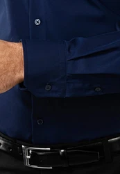 Vincenzo Boretti Businesshemd Dunkelblau/Blau