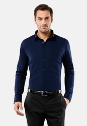 Vincenzo Boretti Businesshemd Dunkelblau/Blau