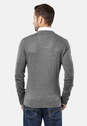 Vincenzo Boretti V-Ausschnitt Pullover V Neck Grau/Dunkelgrau/Hellgrau