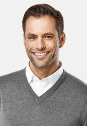 Vincenzo Boretti V-Ausschnitt Pullover V Neck Grau/Dunkelgrau/Hellgrau