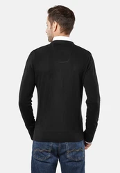 Vincenzo Boretti V-Ausschnitt Pullover V Neck Schwarz/Dunkelgrau