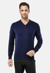 Vincenzo Boretti V-Ausschnitt Pullover V Neck Dunkelblau/Blau