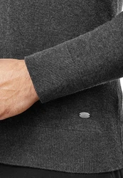 Vincenzo Boretti V-Ausschnitt Pullover V Neck Dunkelgrau/Grau