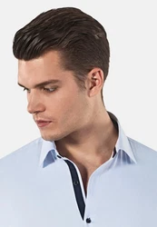 Vincenzo Boretti Businesshemd Super Tailliert Stretch Hellblau/Blau