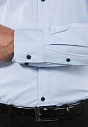 Vincenzo Boretti Businesshemd Super Tailliert Stretch Hellblau/Blau