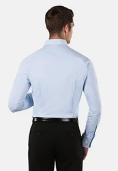 Vincenzo Boretti Businesshemd Super Tailliert Stretch Hellblau/Blau