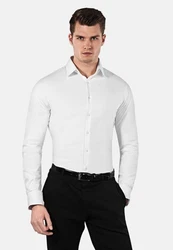 Vincenzo Boretti Businesshemd Super Tailliert Stretch Weiß/Creme