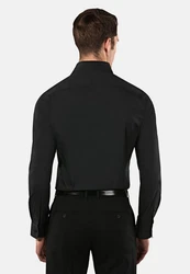 Vincenzo Boretti Businesshemd Super Tailliert Stretch Schwarz