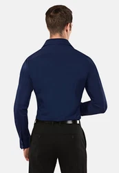 Vincenzo Boretti Businesshemd Super Tailliert Stretch Dunkelblau