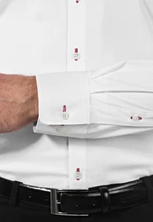 Vincenzo Boretti Businesshemd Super Tailliert Stretch Weiß/Bordeaux/Dunkelrot/Rot/Creme
