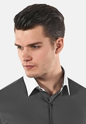 Vincenzo Boretti Businesshemd Super Tailliert Stretch Dunkelgrau/Grau/Hellgrau