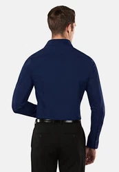 Vincenzo Boretti Businesshemd Super Tailliert Stretch Dunkelblau/Blau/Hellblau