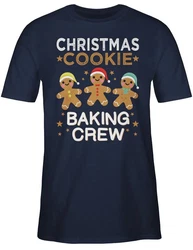 Shirtracer T-Shirt Christmas Cookie Baking Crew Dunkelblau/Braun/Lila/Dunkelgrün