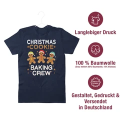Shirtracer T-Shirt Christmas Cookie Baking Crew Dunkelblau/Braun/Lila/Dunkelgrün