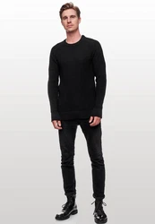 Rusty Neal Herrenpullover Rundhals Basic Strickpullover Schwarz/Dunkelgrau