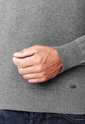 Vincenzo Boretti V-Ausschnitt Pullover Grau/Hellgrau/Dunkelgrau