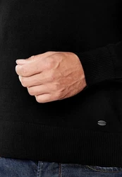 Vincenzo Boretti V-Ausschnitt Pullover Schwarz