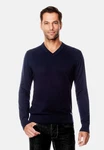 Vincenzo Boretti V-Ausschnitt Pullover Dunkelblau/Blau