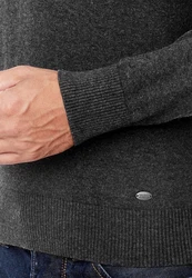 Vincenzo Boretti V-Ausschnitt Pullover Dunkelgrau/Grau/Hellgrau