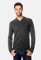Vincenzo Boretti V-Ausschnitt Pullover Dunkelgrau/Grau/Hellgrau