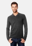 Vincenzo Boretti V-Ausschnitt Pullover Dunkelgrau/Grau/Hellgrau