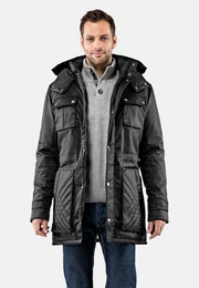 Winterjacke Stehkragen mit abnehmbarer Kapuze