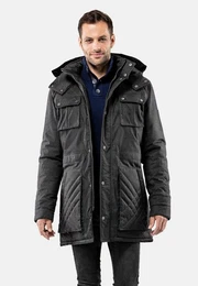 Winterjacke Stehkragen mit abnehmbarer Kapuze