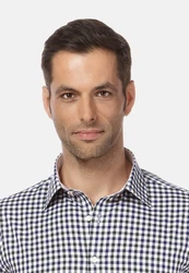 Vincenzo Boretti Businesshemd tailliert Dunkelblau/Blau