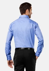Vincenzo Boretti Businesshemd gerader Schnitt Hellblau/Blau/Dunkelblau