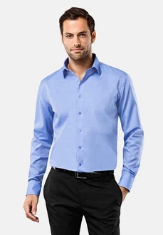 Vincenzo Boretti Businesshemd gerader Schnitt Hellblau/Blau/Dunkelblau