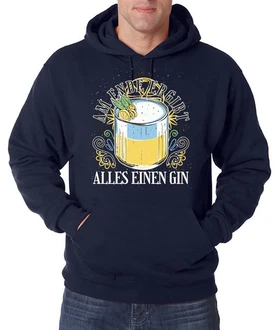 Youth Designz Kapuzenpullover Gin Tonic Motiv Blau/Gelb