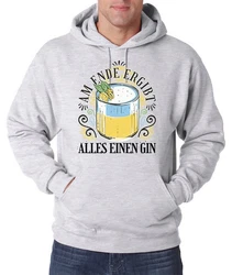 Youth Designz Kapuzenpullover Gin Tonic Motiv Hellgrau/Silber