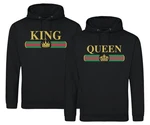 Couples Shop Kapuzenpullover King & Queen Hoodie Pullover für Paare im Partner Look Dunkelgrün