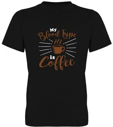 T-Shirt My Blood Type is Coffee Herren T-Shirt, mit Frontprint, fr Coffeelover
