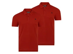 riverso Herren Poloshirt RIVJohn Basic Regular Fit 2er Pack Rot/Dunkelrot