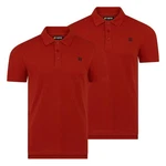 riverso Herren Poloshirt RIVJohn Basic Regular Fit 2er Pack Rot/Dunkelrot