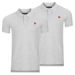 riverso Herren Poloshirt RIVJohn Basic Regular Fit 2er Pack Grau/Hellgrau