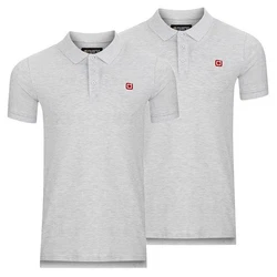 riverso Herren Poloshirt RIVJohn Basic Regular Fit 2er Pack Grau/Hellgrau