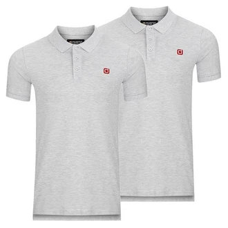 riverso Herren Poloshirt RIVJohn Basic Regular Fit 2er Pack Grau/Hellgrau