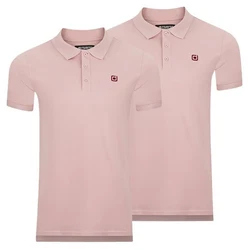 riverso Herren Poloshirt RIVJohn Basic Regular Fit 2er Pack Rosa/Lila
