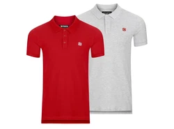 riverso Herren Poloshirt RIVJohn Basic Regular Fit 2er Pack Rot/Dunkelrot