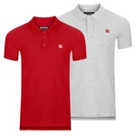 riverso Herren Poloshirt RIVJohn Basic Regular Fit 2er Pack Rot/Dunkelrot