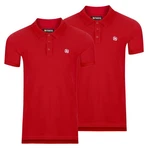 riverso Herren Poloshirt RIVJohn Basic Regular Fit 2er Pack Rot/Dunkelrot