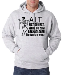 Youth Designz Kapuzenpullover ALT BIST DU ERST BEIM ARCHOLOGEN Herren Hoodie Hellgrau/Silber/Weiß/Grau