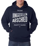 Youth Designz Kapuzenpullover TEAM JUNGGESELLEN ABSCHIED PARTY HARD Blau/Rot/Dunkelblau